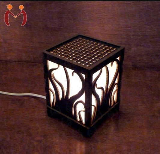 Wooden Side Table Lamp For Room Office