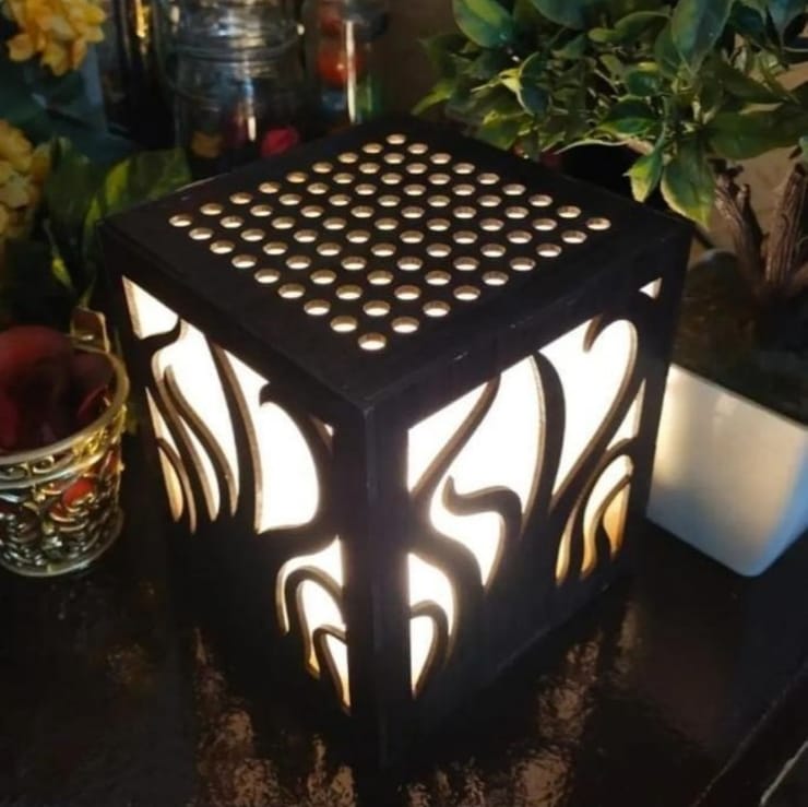 Wooden Side Table Lamp For Room Office